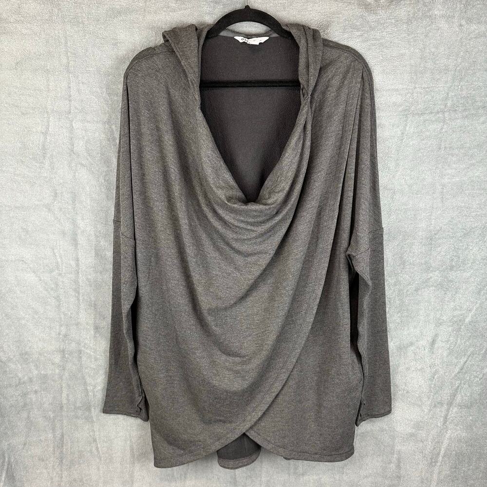 Athleta Sweater Womens Extra Large Gray Purana Wrap Sweatshirt Pockets Hoodie
